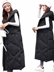 LG Women's Cott Vest Female Winter LG Hooded Down Cott Vest Big Yards förtjockning Tank Top Coat på vintern 1906 F5L5#