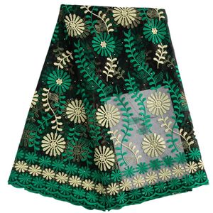 Африканская кружевная ткань Kalume с кристаллами, высококачественный материал, французская фатиновая ткань, 5 ярдов для шитья платья, F3136 240320
