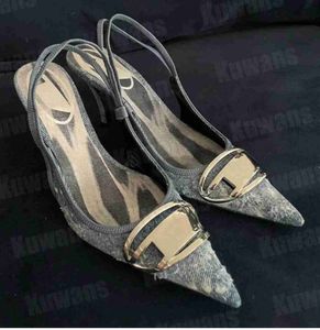 Morrer sapatos de salto alto designer feminino saltos finos primavera rasa fivela de metal volta oco apontou sandálias moda sapatos 143555ess
