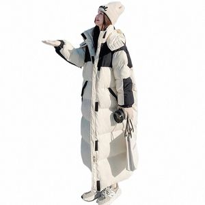 Vinter LG Down Cott Jacket Women Manteau Femme Hiver 2022 Loose Safari Style Thick Warm Hooded Parkas Female Knee High Coats P75o#