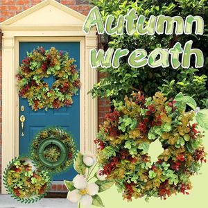 Decorative Flowers Hanger Autumn Simulation Decoration Garland Thanksgiving Home Door Eucalyptu Modern Outdoor Christmas Decorations