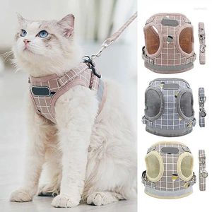 Coleiras para cães com alça de arnês de controle fácil, gatos respiráveis e sem tração, necessidades para gatos ao ar livre para viajar e passear