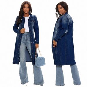 cott Denim Coat Women Spring Autumn Ropa Cardigan Jeans Lg Gothic Bomber Jacket Windbreaker Y2k Women Jackets Maxi Y6e9#