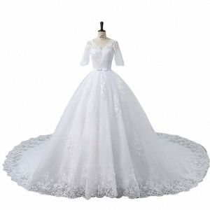 Luxus Volle Hülse Hochzeit Dr Weiß Neue Sexy V-ausschnitt Braut Dr Mit Zug Ballkleid Princ Klassische Brautkleider u0Y5 #