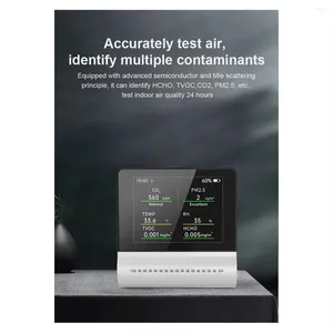 JMS16 Air Quality Monitor PM2.5 HCHO TVOC CO2 Temperaturfuktighet Multifunktionell kapacitiv pekskärmsgasdetektor