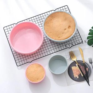 Baking Moulds Round Silicone Cake Mold Food Grade Non-stick Bakeware 4 7 9 10 Inch Bread Tray Birthday Dessert Pan Tools