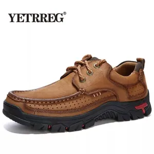 Shoes 2019 New High Quality Men's shoes 100% Genuine Leather Casual Shoes Waterproof Work Shoes Cow Leather Loafers Plus Size 3848