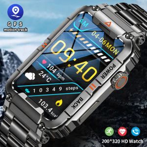 Män smart klocka för Android iOS Fitness Watches IP68 Vattentät militär hälsosam bildskärm AI Voice Bluetooth Call Smartwatch 2023