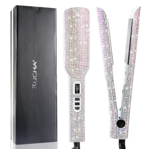 Irons Rhinestone Flat Iron Titanium Hair Ropner Podwójne napięcie Profesjonalne narzędzia do włosów LCD Wyświetlacz 2 -calowe żelazka płytowe