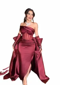 merida Luxury Evening Dres Beaded Gloves One-Shoulder Mermaid Court Train Elegant Party Gown Prom Dres 2023 W1j2#