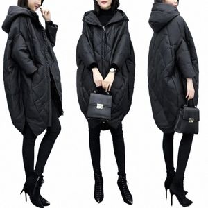 COCO-TYPE COTT KLÄNNING KVINNA 2022 Nytt vintermedium och LG Jacka Temperament Womenpu Leather Cloak Coat Thicked Warm F8bl#