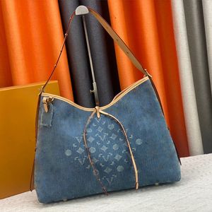 Designer-Handtasche, Cowboy-blau, eingewickelte Canvas-Tragetaschen, modische Einkaufstasche mit großer Kapazität, hochwertige Messenger-Umhängetasche, Damen-Handtasche mit besticktem Druck und Buchstaben