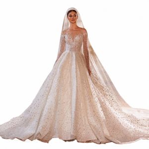 Michelle Royce Luxury Wedding Dres för kvinnor 2023 Shining Beading Princing Beading Backl Wedding Gown Vestidos de Novia X15G#