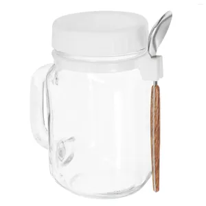 Storage Bottles Portable Glass Milk Cup Breakfast Terrarium Practical Cereal Small Container Overnight Oats Outdoor Containers