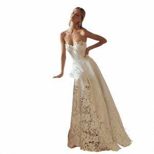 Aviana elegante Sweetheart Wedding Dr per le donne 2023 applicazioni di pizzo Illusi Sleevel Backl A-Line semplice abito da sposa a3qs #