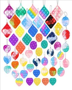 Bubble per giocattoli portachiavi dito puzzle cerchio quadrato spingere bolle gioco da tavolo bambini portachiavi borsa ciondolo charms sollievo dallo stress apprendimento precoceH38NTD81578563