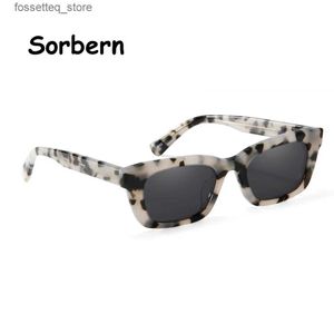 Occhiali da sole sudcoreani stile Jennie occhiali da sole polarizzati in acetato di alta qualità cat eye occhiali rettangolari mens occhiali da sole piccoli Tren UV400 L240322