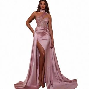Блестящие вечерние платья для женщин 2024, винтажные бальные платья для выпускного вечера Dr, сексуальные бальные платья с высоким разрезом, блестками и аппликациями, рукавами, Vestidos De Gala T2ZH #