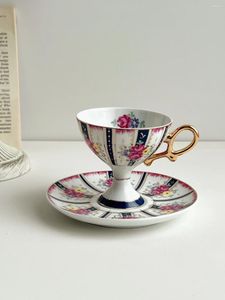 Cups Saucers Court Style Latte Coffee Cup Set Cappuccino Saucer Tea Teacup Home Kitchenware