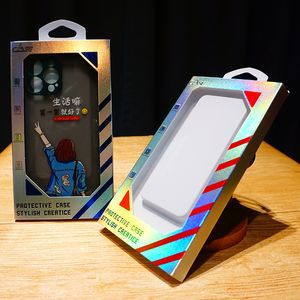Pull Out Mobile Phone Case Packaging Box Neutral Blister PVC 4.7-6.9 Inch Universal Phone Cover Package Laser Card Carton Box Gift Box
