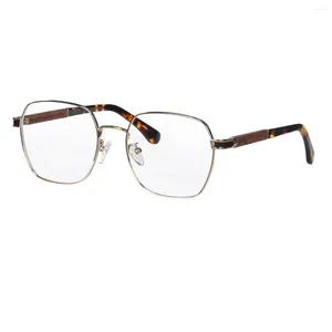 نظارة شمسية إطارات شينو العلامة التجارية نظارات إطار خشبي رجالي مصمم نظارات علو جودة المعادن المعدنية المفصلة المرنة