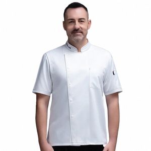 Mantel Unisex Jacken Frauen Herren Chef Restaurant Küche Uniform Hotel Kochen Kleidung Catering Kellner Hemden T6yg #