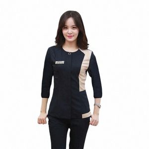 Kosmetolog Work Clothes Hotel Waiters Uniform Kosskinnhets uniform Sal Clothing Frisyr Uniforme Massagista 389U#