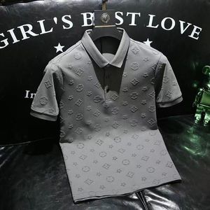 Louiseviution Designer T Shirt Fashion Luxury Jacquard Casual Polo Luis Viton Shirt Summer Nowy wygodne oddychanie T-shirt Lapel Short Sleeve 496