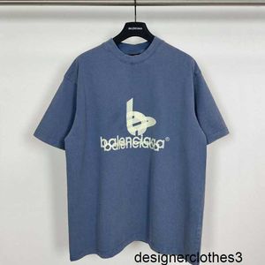 Designer B Family High Edition Paris Новая складная семейная футболка с короткими рукавами и буквенным принтом для мужчин и женщин Свободная футболка с короткими рукавами Q909