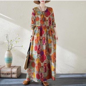 Casual Dresses 2024 Arrival Holiday Outdoor Prairie Chic Travel Style Vintage Spring Summer Dress Fashion Women Autumn Long