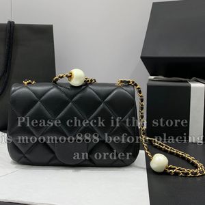 12A całkowicie nowa lustrzana wysoka jakość Mini małe klapka kołplona torba damska jagnięta perłowe torba luksusowa prawdziwe skórzane torebki Crossbody Black Tourse Bag w łańcuch