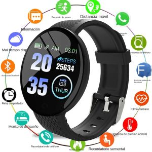 Smart Watch uomo donna braccialetto intelligente LED D18 Smartwatch braccialetto Smart Touch Screen impermeabile Smartband Inteligente per XiaoMi