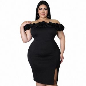 Wmstar Dr Плюс Размер Женская одежда 5XL Сексуальный воротник с одним словом Fi Party Dres Midi Вечерняя элегантная оптовая продажа Прямая поставка F53l #