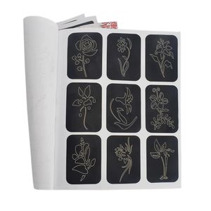 169pcsLot Body Art Reusable Sticker Stencils Book for Tattoo Painting Template Party Airbrush Glitter Stencil Set Album 240318