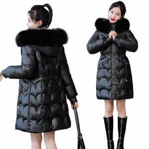 2023 nova jaqueta de inverno parkas mulheres casaco gola de pele com capuz casaco feminino grosso quente cott acolchoado puffer parka outwear r5oc #