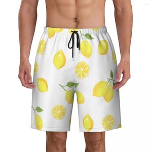 Pantaloncini da uomo da uomo Board modello limone costume da bagno casual stampa artistica pantaloni corti sportivi traspiranti taglie forti