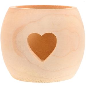 Portacandele Portacandele in legno a forma di cuore Candele affusolate Rotondo Supporto unico Tealight Sposa decorativo