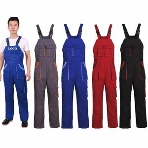 Macacão de trabalho com bolso de carga masculino Macacão de trabalho Bib Macacão de sarja Multi Pocket Mecânico de trabalho Macacão de reparo Uniforme de roupas de trabalho e3Pi #