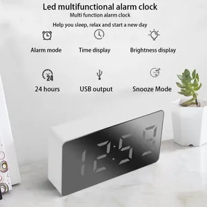 Klocktillbehör LED multifunktionell spegelklocka Digital larm Snooze Display Time Night LCD Light Desktop USB 5V/No Battery Home Decor