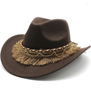 Berets British Style Belt Soft Felt Hat For Men And Women Top Flat Brim Gentleman Woolen Jazz Western Cowboy
