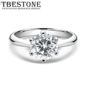 Pierścionki ślubne Tbestone 0,3ct-5CT Moissanite Classic Brand Six Claw Ring For Women D Color VVS1 Certyfikat zaręczynowa biżuteria Wedding Bejdia 24329