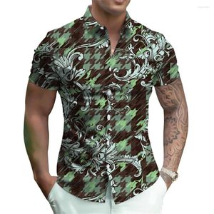 Men's Casual Shirts 2024 Summer Luxury Cool Beach Vintage 3d Printed Lapel Short Sleeve Floral Shirt Street Men Women Clothes