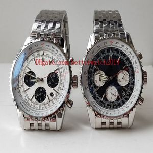 2 Color selling Mens Watches Quality Watch 45mm Navitimer AB031021 BF77 453A Chronograph Working quartz fold stainless steel 202251n
