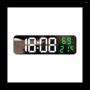 Relógios acessórios relógio de parede digital temperatura e umidade display modo noturno alarme mesa 12/24h led eletrônico