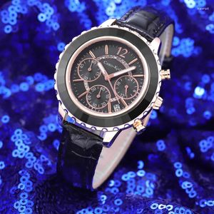 Orologi da polso 2024 Uomo Donna Nero Orologio meccanico automatico Vetro zaffiro Specchio Pelle da donna