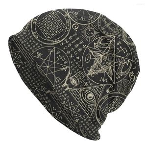 Berets Abstrato Padrão Moda Beanie Caps Satânico Cabra Skullies Beanies Ski Soft Thin Bonnet Chapéus