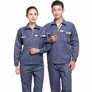 Hållbara arbetskläder Set Factory Workshop Uniforms LG ärmar Auto Repairman Mechanical Engineer Working Overalls Plus Size G6EB#