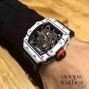 Mens Watch Designer Relógios Movimento Automático Luxo Negócios Lazer Fibra de Carbono Mens Relógio Mecânico Automático Esportes