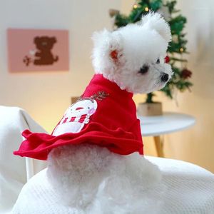 犬のアパレル秋と冬のペットの服クリスマスドレス雪だるまパターン小型サイズのかわいいプリンセススカートチワワヨークシャー