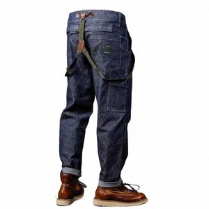 supzoom ny ankomst topp fi höst och vinter avslappnade overaller mäns Fible Loose Fetty Multi-Pocket Cargo Jeans U1R3#